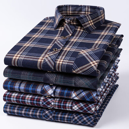 GTYUWVG Camisa vieja de algodón grueso para hombres Camisa a cuadros delgada de manga larga de verano para hombres para personas gordas Camisa cepillada de talla grande njr102 recta 11XL 3890-115Jin Jin es igual a 0,5 kg