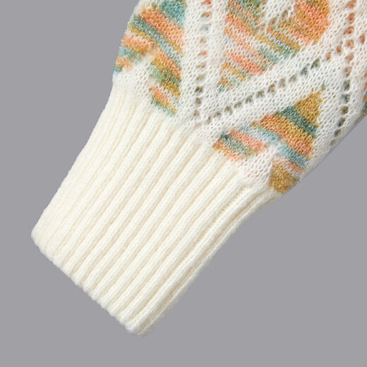 She pool contrast color sweater 2025 autumn new women's sweet loose round neck off-shoulder long-sleeved top