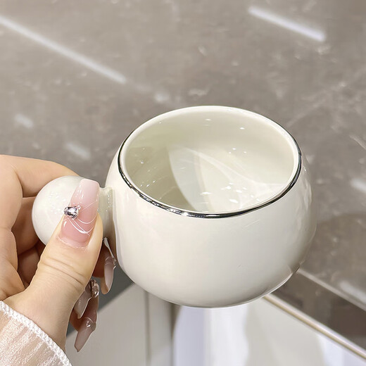 喜佰盛轻奢杯子套装家用客厅待客水壶水杯结婚乔迁送礼高档实用茶具整套 陶瓷1杯1碟【1289】普通包装