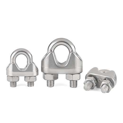 Jinggong (JINGGONG) 304 stainless steel wire rope chuck, wire rope chuck, U-shaped lock buckle, rope tightener, wire clamp 10mm (suitable for 10mm wire rope) (1 piece)
