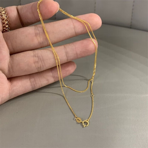 Guran gold store model 18k gold Chopard necklace for women gold color gold rose alloy adjustable o-shaped chain element 2 necklace thick 1.5MM (certificate gift box packaging) thick