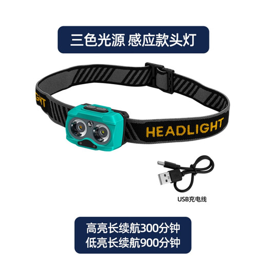 Beixiang Fishing Headlight LED Super Bright Charging Headband Wear High Light Voice Voice Control Sensing Flashlight Portable Night Fishing Light Induction Three-color Light Source Multi-Stage Adjustment (Battery Life of 5-12h