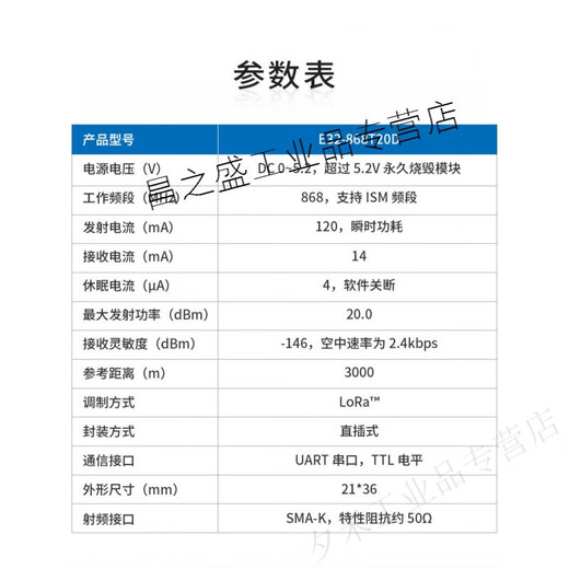 京懿烨无线收发模块SX1278/SX1276芯片868MHZ单片机串口868M替代Si4463 E32-868T20S