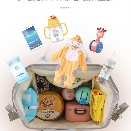 Planaling Mama Bag Multifunktionales großes Kapazität Baby mit Milch Rucksack Mutter und Baby -Rucksack Mutter und Babymodreise Mutter und Babytasche Blanch Banane [kostenloser Cart Hook]