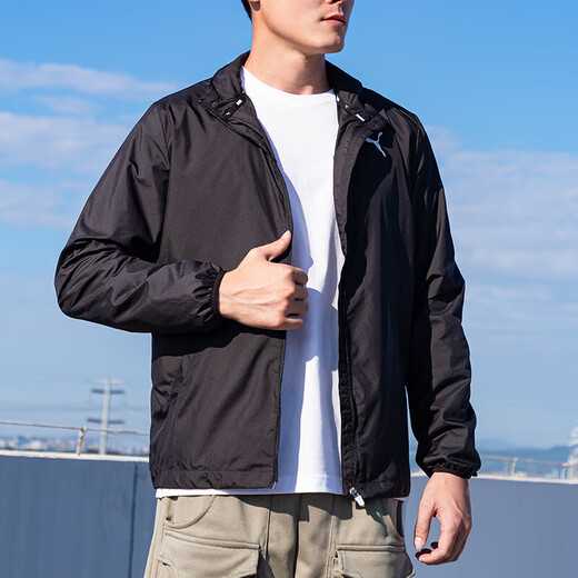 Puma (PUMA) Official Men's Jacket Autumn and Winter 25 New Woven Windproof Warm Running Sportswear Trendy Casual Jacket for Men Mainly Recommended Woven Quick-drying/Stand-up Collar/Inner Mesh Lining/Black Photo Refund 10 M/175/96A
