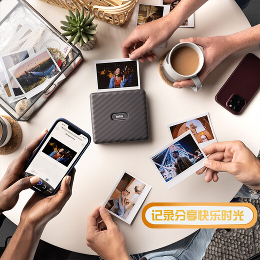 INSTAX Fuji instax Link WIDE Polaroid Mobile Photo Printer Mocha Gray Wide Double Pack Photo Paper Set