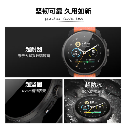 颂拓（SUUNTO）RACE S 心率血氧双频定位跑步户外运动智能手表 钛合金-石墨灰