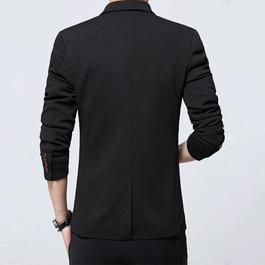 Yu Zhaolin suit men's four-season suit men's professional slim formal dress groom wedding dress business casual suit men's jacket suit YMXZ193441 black L