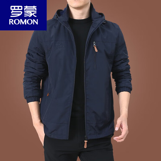 Romon (Romon) Jacke Jacke Herren Frühling und Herbst Herren Outdoor Amerikaner wasserdichte Windbreaker Herbst -Sportjacke Black 9898 Style Plus Velvet 3xl