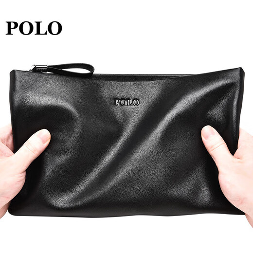 Polo Handtasche für Männer Kopfschicht Cowide Clutch für Männer Brieftasche Bargeldumschlag Coupon Brieftasche Vatertagsgeschenk für Papa