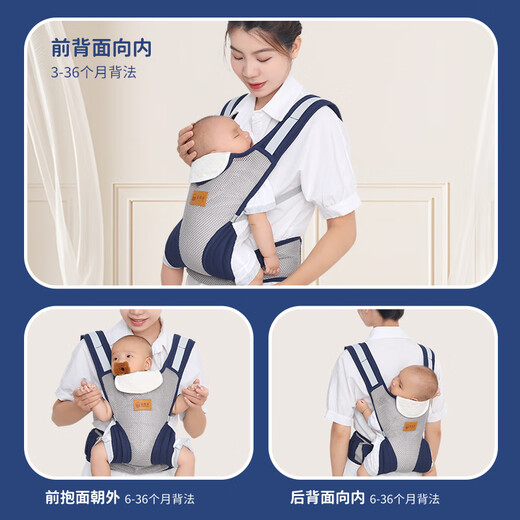 Xin Manyue Strapa de bebé Baby Baby Baby Baby Baby y trasero El artefacto de bebé delantero delantero delantero delantero Baby Back Back Libere Hands Ligero Correa Multi-Función Azul-Modelo de almacenamiento
