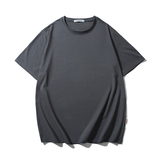 
Yuguan summer thin short-sleeved T-shirt for men's large size elastic loose fat man extra large size fat man plus fat plus size half-sleeved T-shirt space gray T1661 8XL