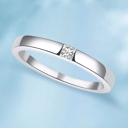 Platinum Ring Men's Moissanite Moissanite Diamond Ring Silver Couple Ring Shan Hai Ke Ping (No. 12-25 Shuan Kou) Photographed