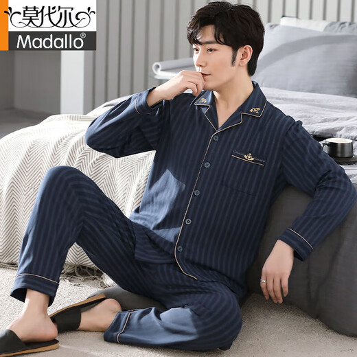 Modal Cotton Pyjamas Herren-Langsalzanzug Frühling und Herbst-Cardigans sind größer und können an der Außenseite dünne Heimkleidung Sommer 3524 Mz 4xl [200-220jin [Jin gleich 0,5 kg] oder mehr] getragen werden.