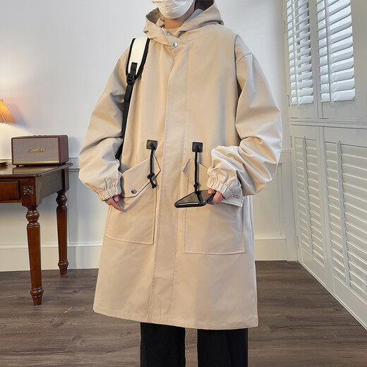 Karuwei 300 Jin Jin is equal to 0.5 kg. Extra large size medium-length windbreaker men's fat hooded cotton coat men's 2025 new work coat black 7XL recommended 240-270 Jin Jin is equal to 0.5 kg