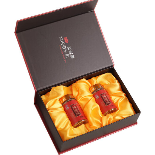 
Correct Ganoderma lucidum spore oil soft capsule gift box broken wall Ganoderma lucidum spore powder essence middle-aged and elderly people enhance immunity New Year gift box 30 capsules * 2 bottles/box [with gift bag]