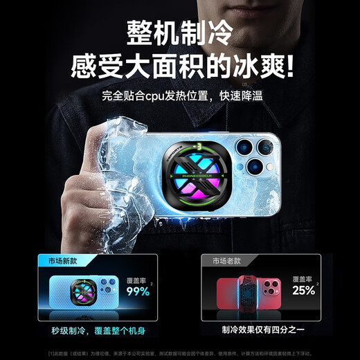 WEKOME【游戏专用】磁吸手机散热器结冰散热背夹制冷神器平板通用静音款 半导体-磁吸-三档变频+数显+夹子