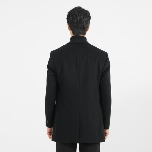 Lilang Leichte Mode -Herrenkleidung [Innere Füllung] Wollmantel Langwolle warme Jacke für Männer q4dyr202 Black XL (175)