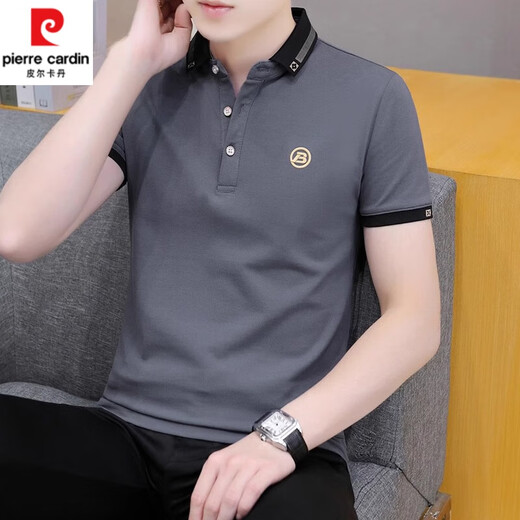 皮尔卡丹（pierre cardin）冰丝短袖t恤男2024夏季新款翻领POLO 衫半截袖中青年上衣男装 683白色 L