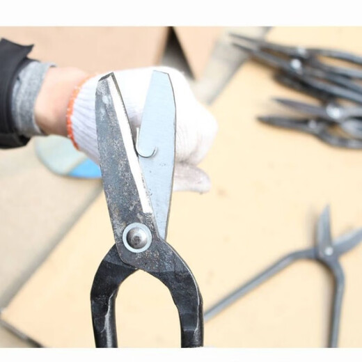 Baichao hand-forged double straight iron scissors sharp iron scissors stainless steel large scissors manganese steel weighted heavy-duty old-fashioned double straight 16 inches