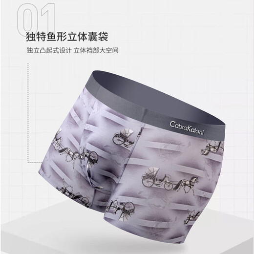 
CabraKalani men's underwear for men's modal markless antibacterial ice silk four corner flat corners for men's sports large-size men's trousers and shorts A brand counter 3D digital traceless modal 4 pieces XL (recommended 110-135 Jin [Jin equals 0.5 kg])