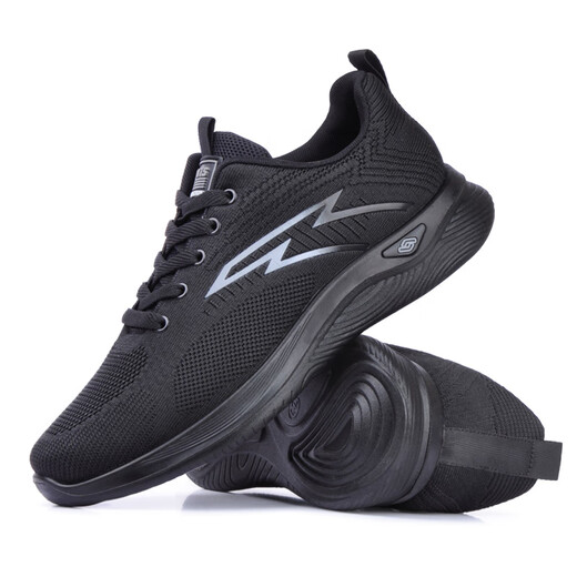 
Mengxi Spring and Autumn Middle-aged and Elderly Casual Sports Shoes Men's Mesh Black Work Board Shoes Men's Shoes Summer Breathable Cloth Shoes Men's Single Shoes A15-6621 Black 40