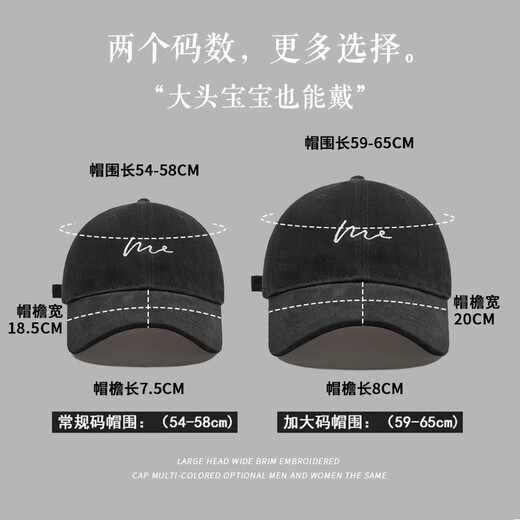 Sumubai Big Head Hat Men's Spring and Summer Soft Baseball Gat Baseball Gat Men's Men's Baseball Gat de béisbol NUEVO ALTO 2025 NEGROS NEGROS + KZ-683 XIANCHUN VERDE MASCH M One Size (55-59 cm)