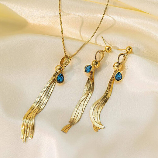 Collier Qingdao Jingbao Qingdao Jingbao Jewelry Co., Ltd. Insi-Sensory Collier Boulains de bijoux pour femmes Set New Style QYH1201 + QYG3041 [Collier + boucles d'oreilles]
