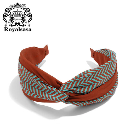 Royal sasa royal salsa headband for women Korean wide-brimmed adult printed headband fabric hair accessories hairpin hairpin headband headband caramel color CA