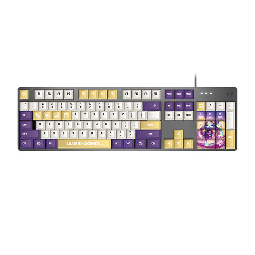 Logitech K845 Teclado mecánico Juego Esports Teclado con cable Computadora Teclado de oficina Versión de tecla personalizada Regalo para niño y novia Regalo de Año Nuevo y Navidad K845+ League of Legends Yuumi Keycap Eje rojo
