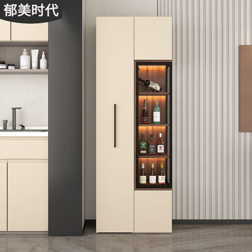 宜家客厅酒柜展示柜奶油风餐边柜一体靠墙转角柜置物架家 款式1800*350*2000