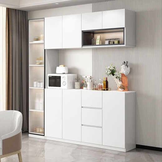 Fatepa 2025 new light luxury sideboard wine cabinet high cabinet modern simple living room wall kitchen cupboard storage cabinet solid wood multi-layer board package installation 140 sideboard with stone slab hanging cabinet
