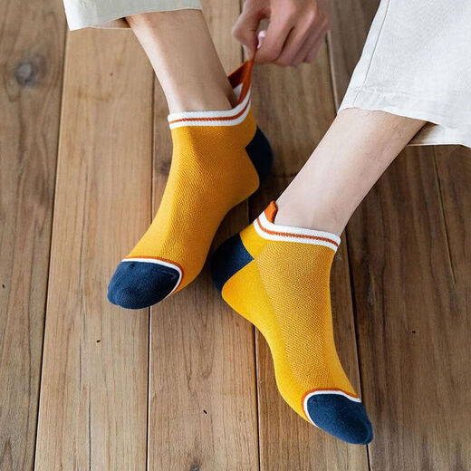 Minglu-Männer kurze Socken für sommerliche dünne Ohrhebe- und Feuchtigkeits-absorbierende Netz atmungsaktiv und trägt mit niedrigem flachen Mund-Boot-Socken mit niedrigem Mund Socken gemischte Farbe 5 Paare, alle Größen