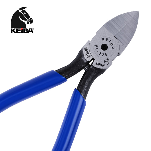 KEIBA马牌水口钳工业级日本进口斜嘴钳高达电子塑料模型剪钳6寸斜口钳 PL-725平面水口钳5英寸125mm