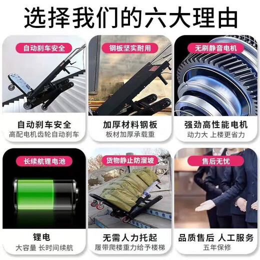 Bianzhuang crawler electric stair climber moving truck household multi-functional folding truck fully automatic up and down stairs artifact basic model-36A-600W