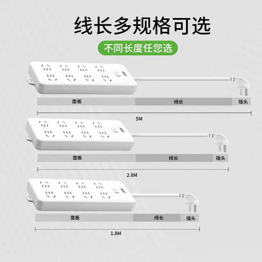 Acer Nuevo enchufe estándar nacional de Acer/tira de enchufe/enchufe de fila/tablero de enchufe/tablero de cableado/tablero de enchufe/cable de extensión de tablero de sendero interruptor de control maestro de cinco orificios de 8 bits 5 metros OCB220