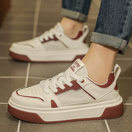 BFGN height-enhancing shoes for men in spring and summer new breathable and odor-proof casual shoes for men invisible height-enhancing men's shoes sports board shoes 1396 meters red [mesh]-enhancing height 6cm 44 sports code