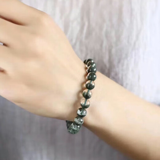 WSAY Green Ghost Cornucopia Crystal Bracelet for Men and Women Ghost Crystal Melaleuca Green Crystal Beads Full of Stars Bead Diameter Approximately 6mm Single Circle