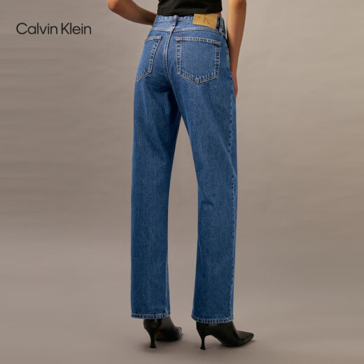 Calvin Kleinjeans [Replica 90 Series] Four Seasons Women's C-Cotton Retro Classic Straight Jeans 40WL795 E5D-Denim Blue 30