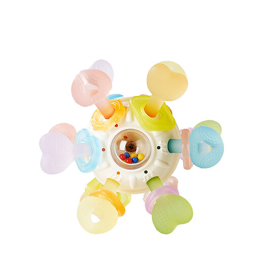 Boboduck baby teether Manhattan hand ball baby silicone bite music infants and young children can chew soothing toys atomic ball atomic ball strawberry 1 pack