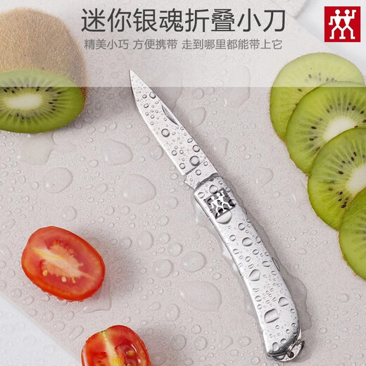 双立人尾货锋利水果刀户外露营便携折叠小刀随身果皮刀 水果刀1把 立人折叠水果刀【1把】