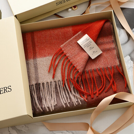 Ordo City cashmere family red cashmere plaid scarf for women in winter, warmth and thickened women's scarf Melbourne splicing red plaid