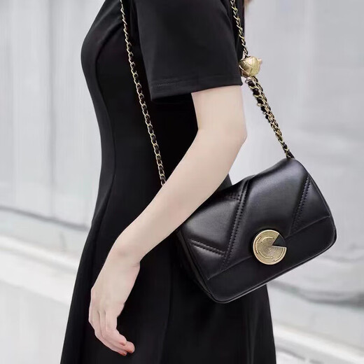 Chongsukei leichte Luxus Frauenbeutel Mode Diamond Chain Bag Frauen High-End-Nische vielseitige One-Shoulder-Crossbody-Tasche Frauen CK-9227 Deep Black Birthday Geschenk Frauen Frauen