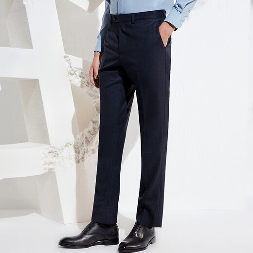 Good news bird business trousers men's straight wool plaid work trousers EBD221031 blue 82B