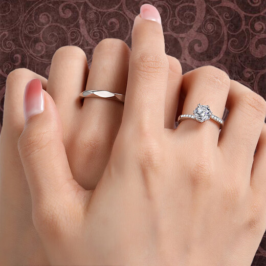 DR. DARLING moissanite diamond ring couple ring for men and women, a pair of rings for marriage, wedding, birthday, lover gift for girlfriend and wife, snowflake diamond ring for a pair of 50 cents live/closed - SF Express