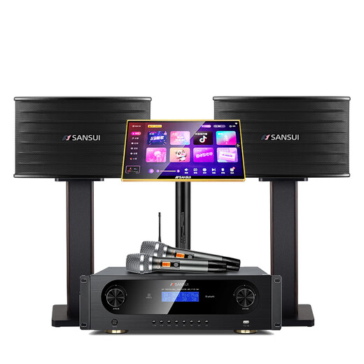 SANSUI PK09 professional ktv audio karaoke conference high-power home TV karaoke set home surround theater TV subwoofer karaoke audio SANSUI PK09 + power amplifier + bel canto microphone + 3T karaoke machine
