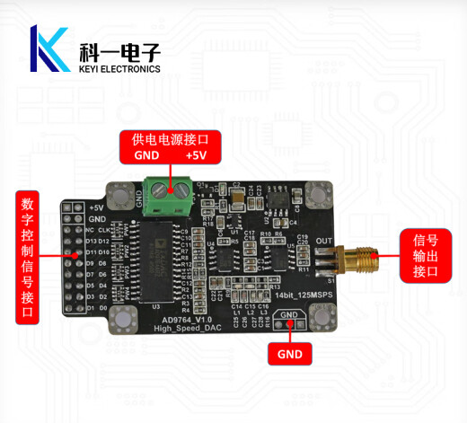 AD9764 Generador de forma de onda DAC de alta velocidad Generador Digital-to Analog Converter Módulo de 14 bits 125M PAQUETO DE DESARROLLO FPGA
