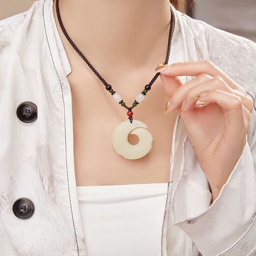 QMXD Pixiu necklace for men to attract wealth and transport, bead and jade pendant, clavicle chain, anniversary, birthday, bestie anniversary