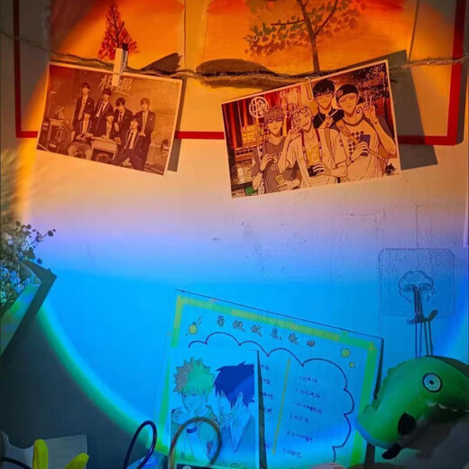 曜添日落氛围灯落日夕阳灯拍照网红落地灯夕阳红大关圈氛围灯高颜值 台式10cm夕阳红-30W