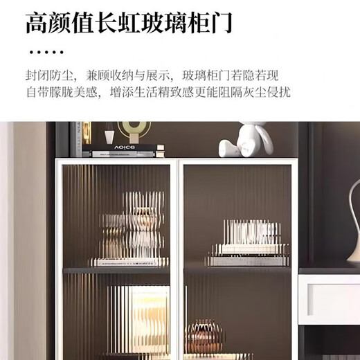 Hairison Package Installation Desk Bookshelf Computer Desk Corner Bookcase Integrated Study Table Customized Modern Home Workbench A07 Dark Gray Length 2200mm with Light